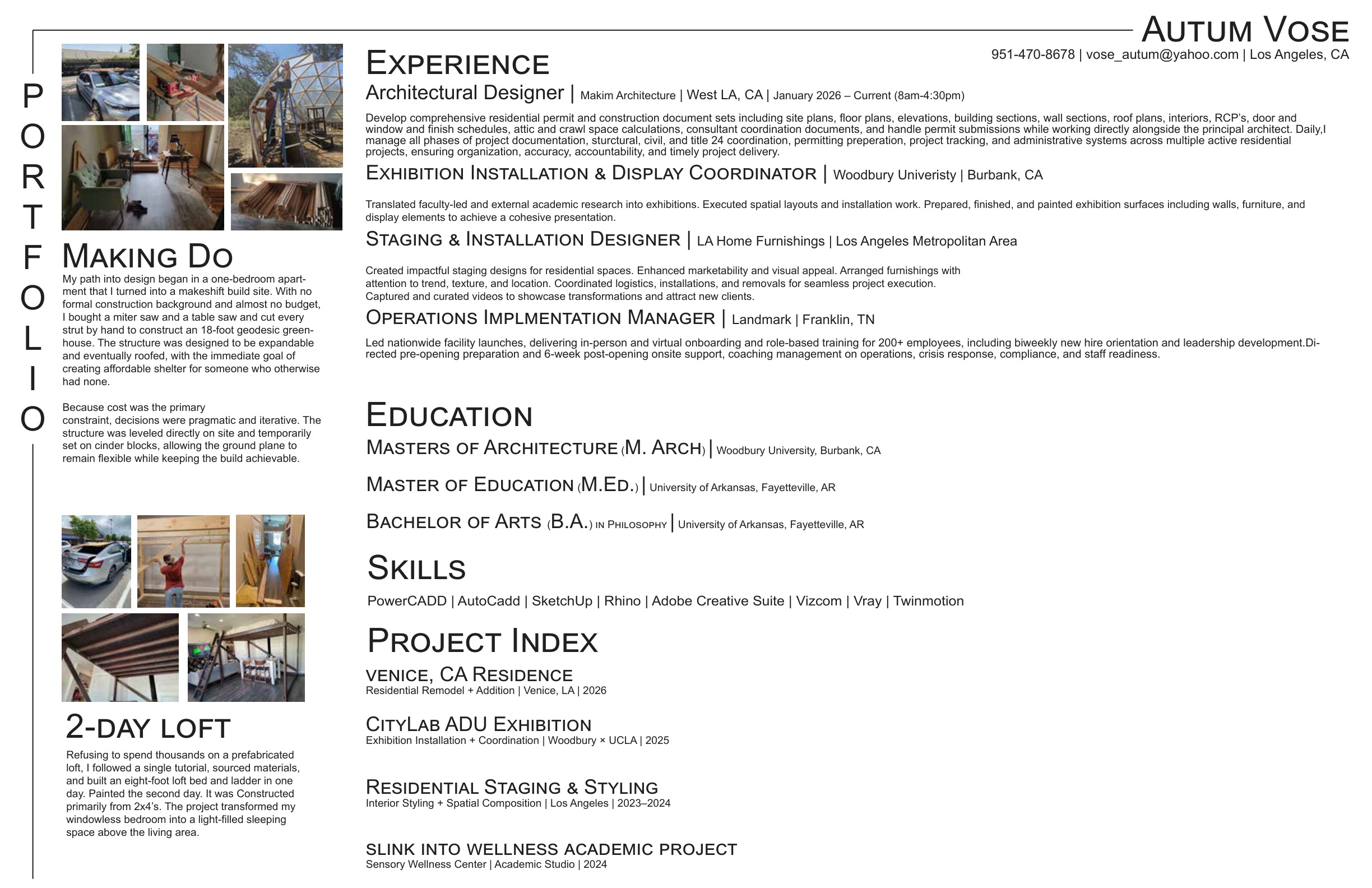 Portfolio cover page